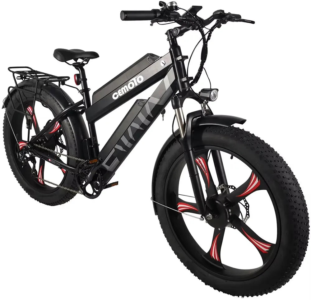 Super powerful electric bike equipped with dual 48V batteries, two 500W motors each, 7 speeds and wide 26-inch tires