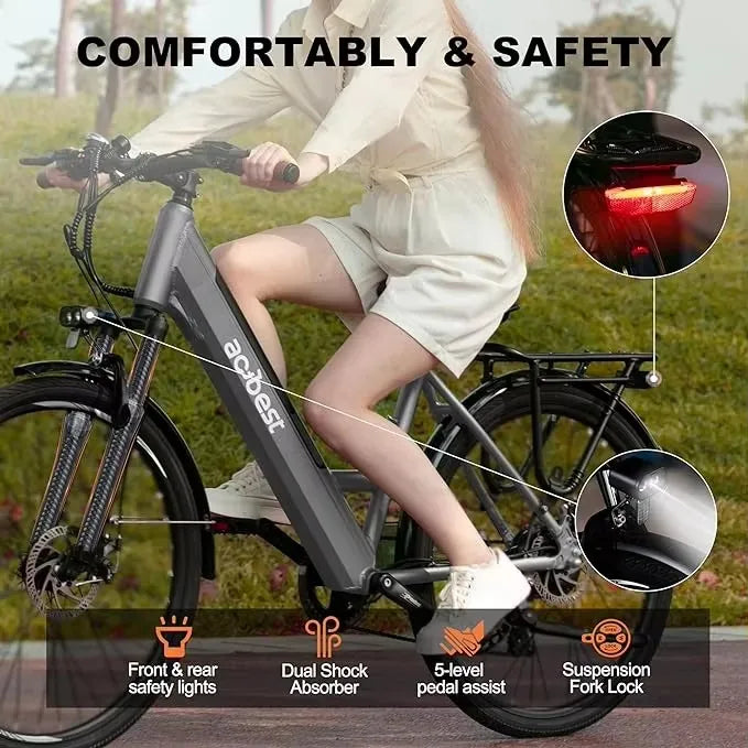 26" city electric bike, 750W Brushless motor, 7 speeds, 80 km range