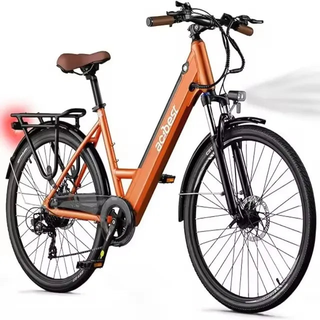 26" elektrische stadsfiets, borstelloze motor van 750 W, 7 versnellingen, bereik van 80 km