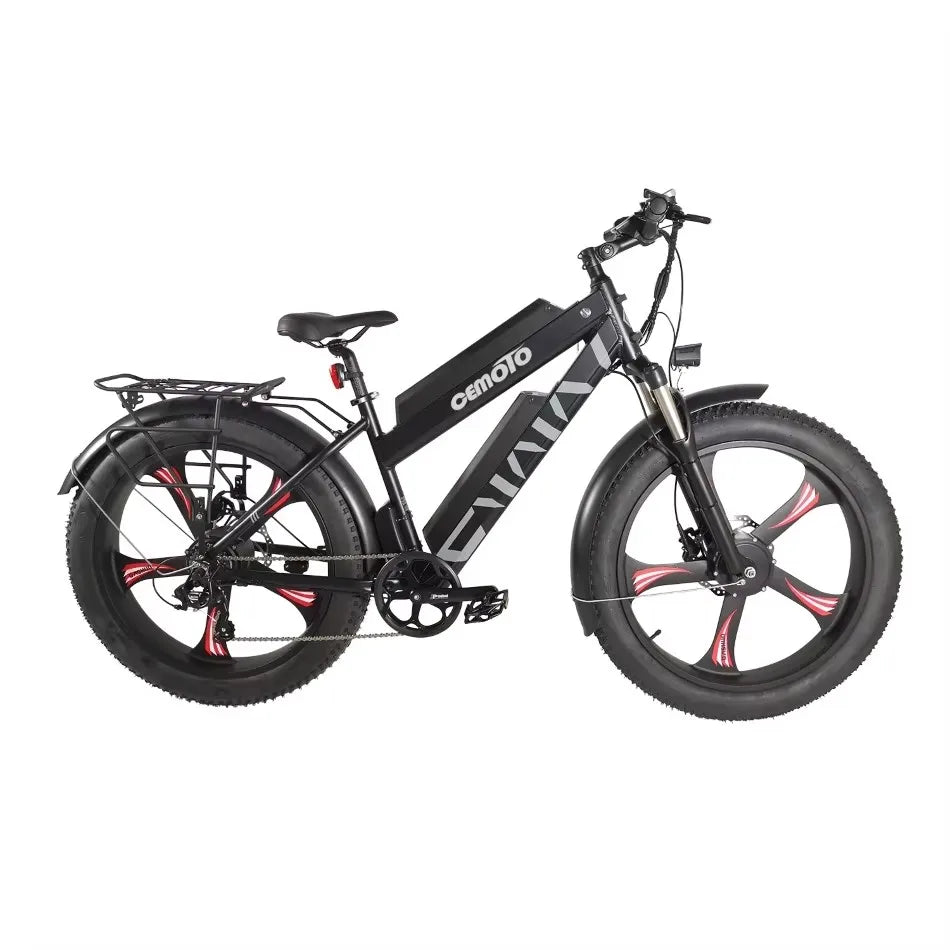 Vélo électrique super puissant équipé de batteries doubles de 48V, deux moteurs de 500W chacun, 7 vitesses et des pneus larges de 26 pouces